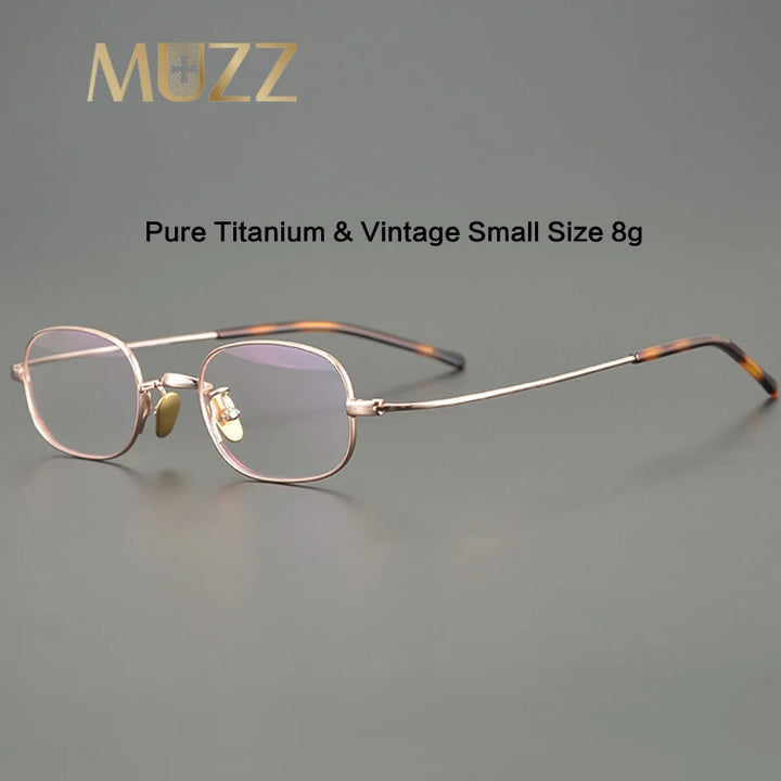 Muzz Women's Full Rim Small Square Round Titanium Eyeglasses 817503