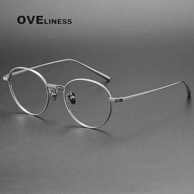 Oveliness Women's Full Rim Round Titanium Eyeglasses 213017