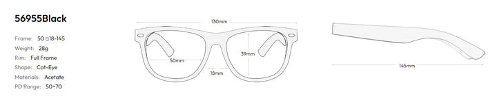 CCspace Women's Full RIm Cat Eye Acetate Hyperopic Reading Glasses R56955 Reading Glasses CCspace