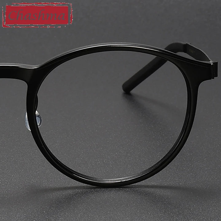 Chashma Unisex Full Rim Round Acetate Titanium Eyeglasses 1836 Full Rim Chashma