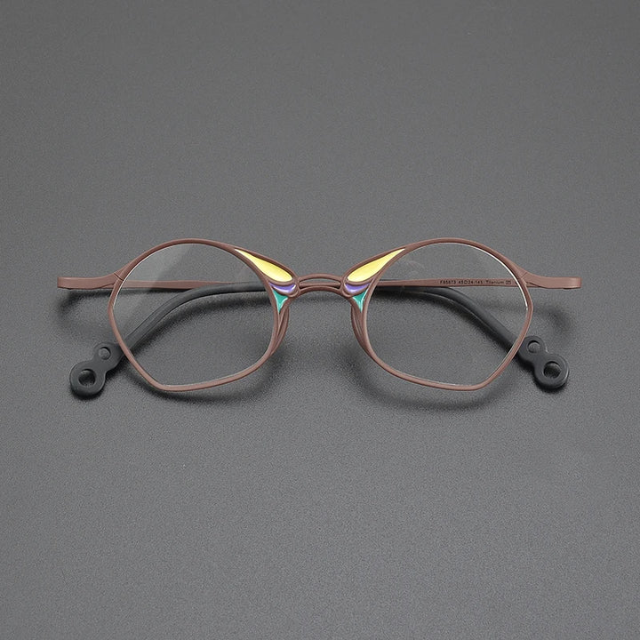 Nobler Women's Full Rim Irregular Oval Square Titanium Eyeglasses 185873