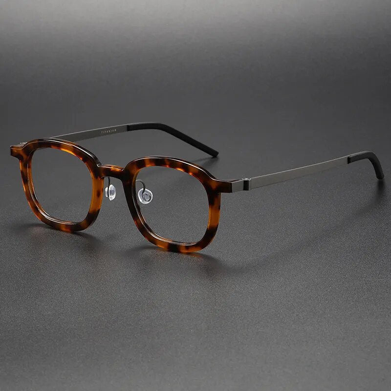 Muzz Unisex Full Rim Square Titanium Acetate Eyeglasses 1050 Full Rim Muzz C3