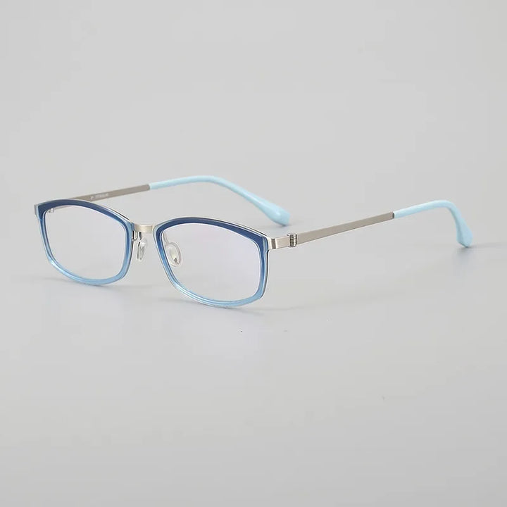 Hewei Women's Full Rim Oval Square Titanium Acetate Eyeglasses 842003 Full Rim Hewei C3 CHINA