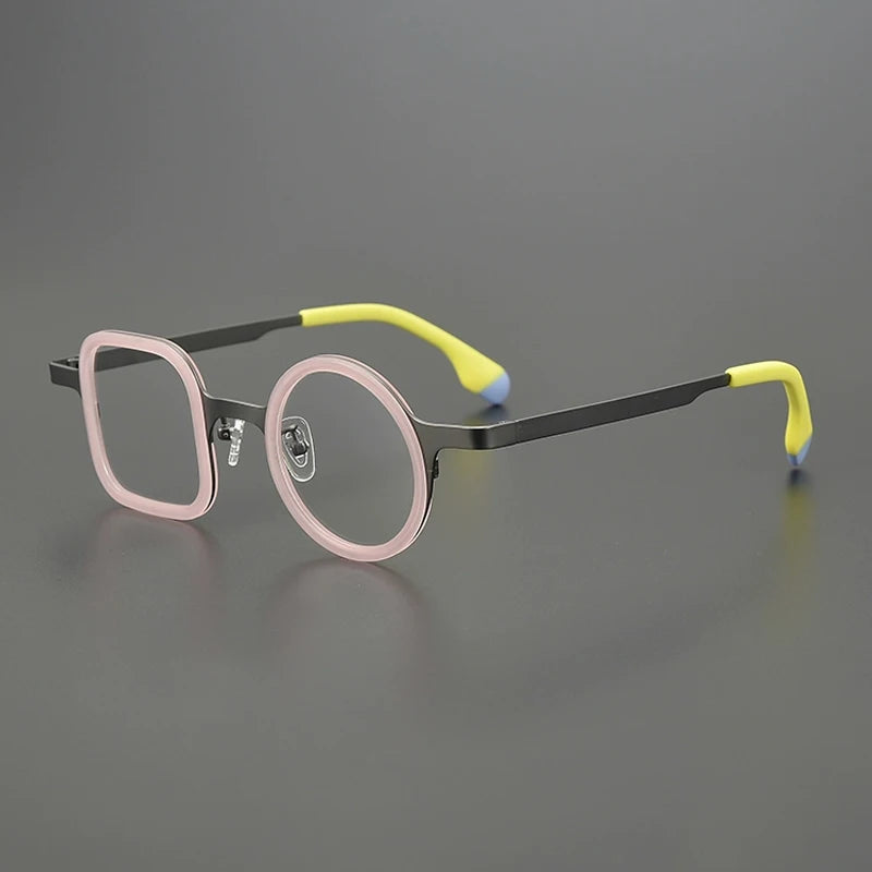 Gatenac Women's Full Rim Square Round Titanium Eyeglasses Gxyj185886