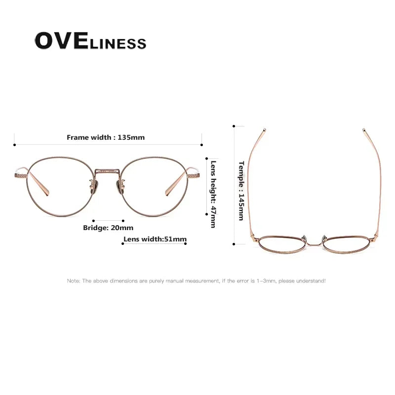 Oveliness Women's Full Rim Round Titanium Eyeglasses 213017