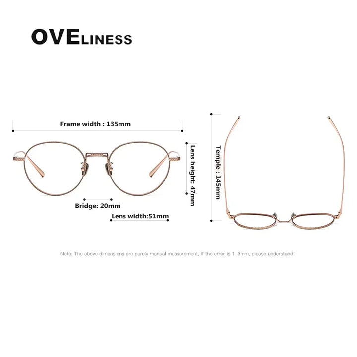 Oveliness Women's Full Rim Round Titanium Eyeglasses 213017