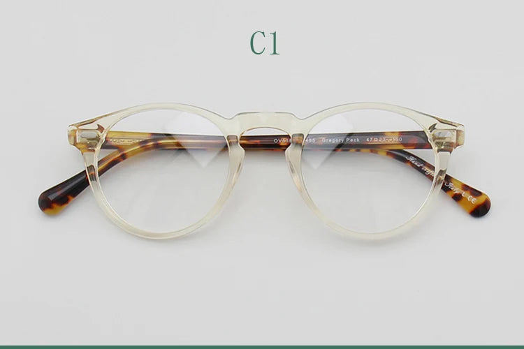 Yujo Unisex Full Rim Round Acetate Eyeglasses 1005 Full Rim Yujo C1 CHINA