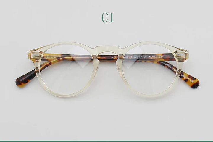 Yujo Unisex Full Rim Round Acetate Eyeglasses 1005 Full Rim Yujo C1 CHINA