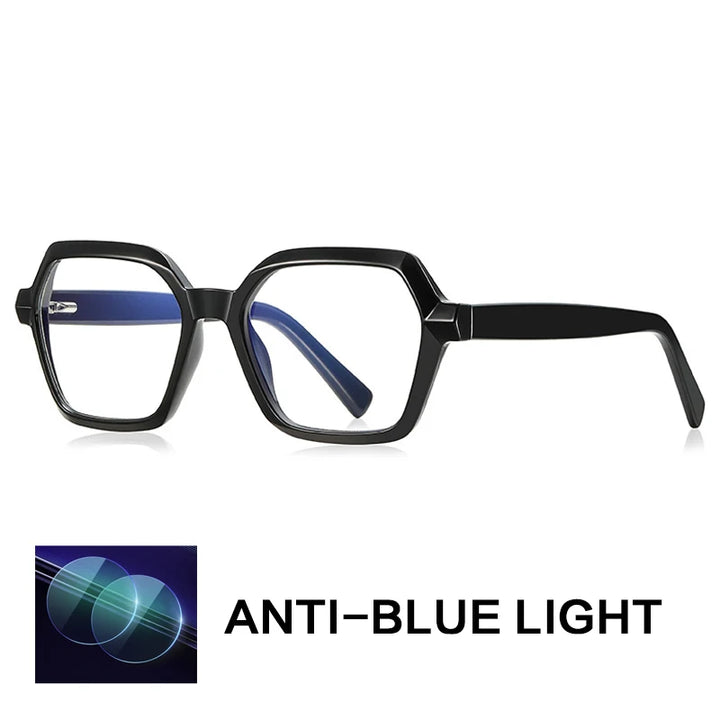 Gatenac Women's Full Rim Polygon Tr 90 Titanium Reading Glasses G2162