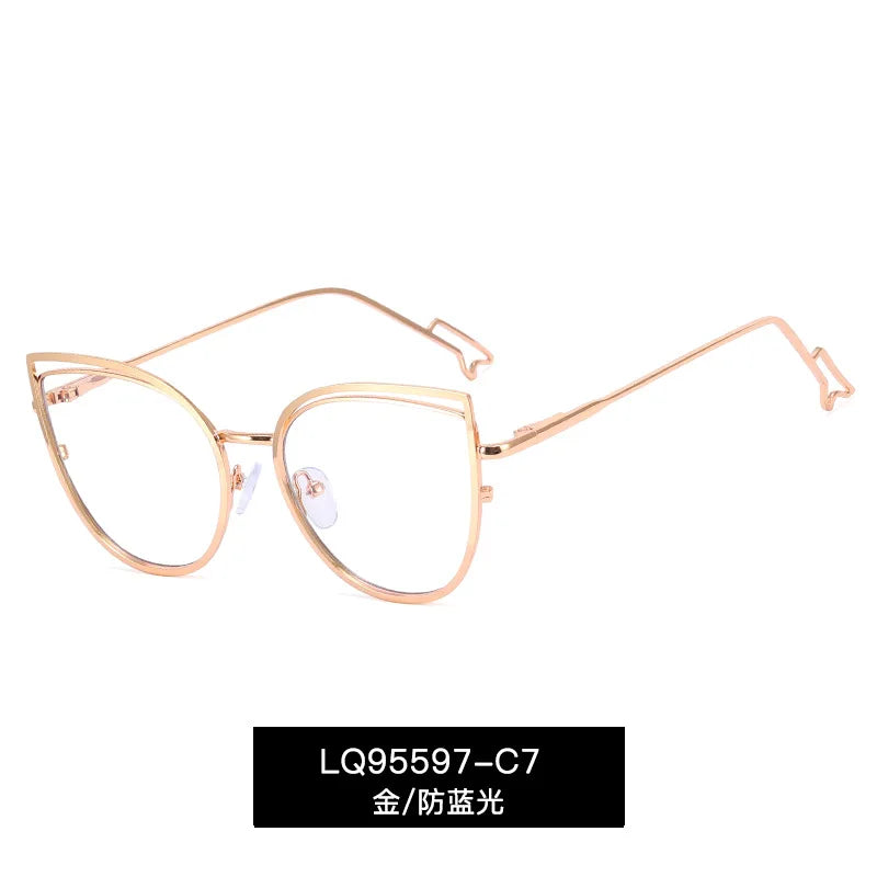 Handoer Women's Full Rim Oval Cat Eye Alloy Tr 90 Eyeglasses 95597