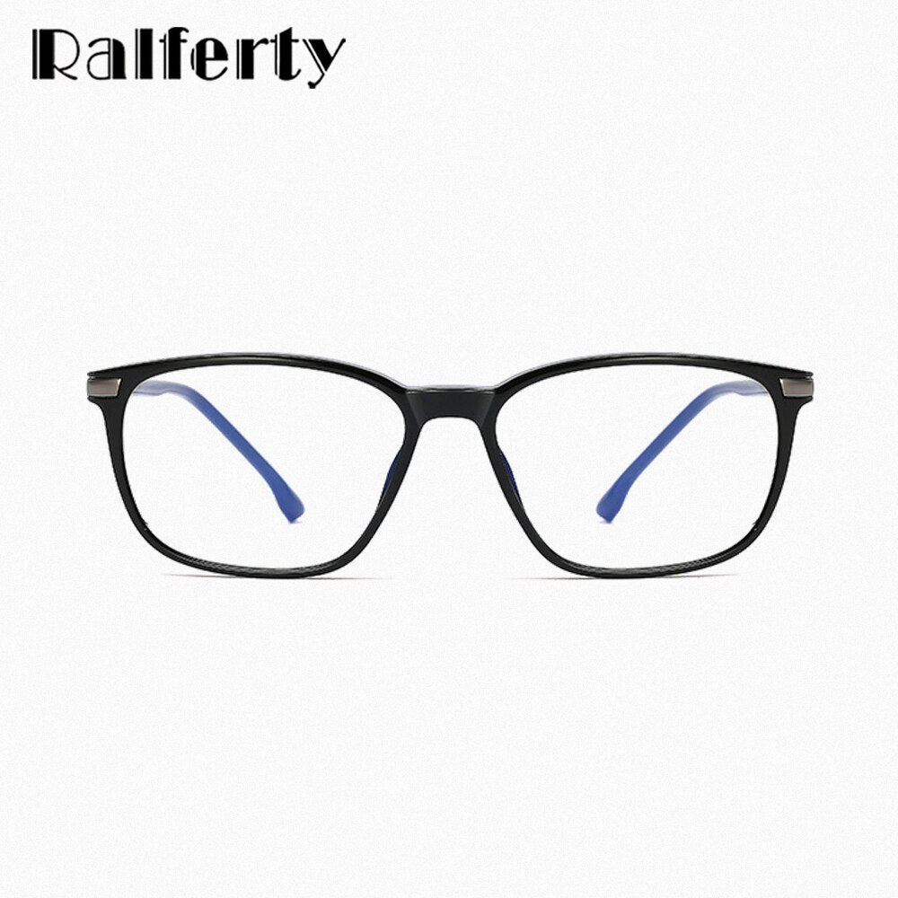 Ralferty Men's Full Rim Square Tr 90 Acetate Eyeglasses F95363 Full Rim Ralferty
