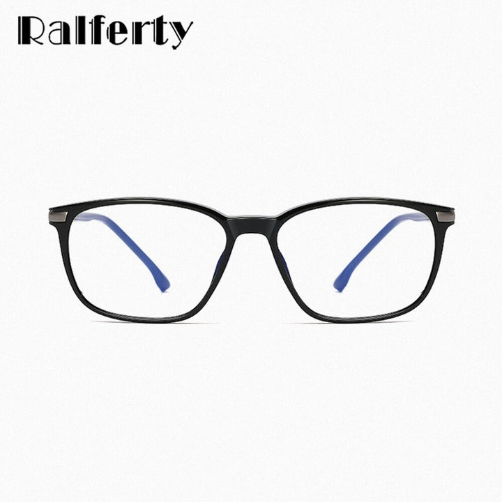 Ralferty Men's Full Rim Square Tr 90 Acetate Eyeglasses F95363 Full Rim Ralferty