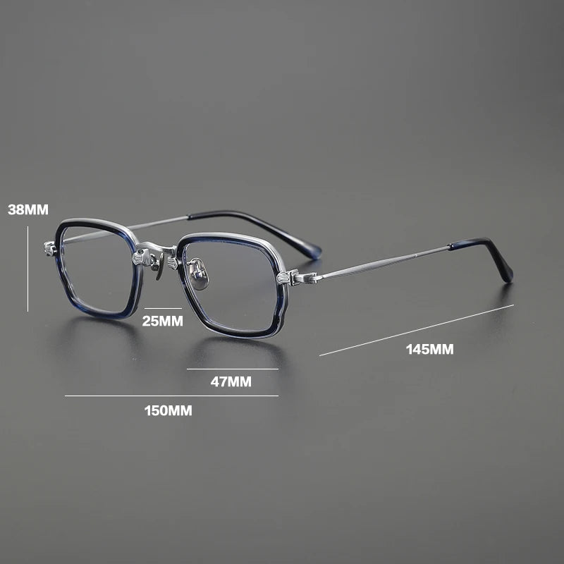 Gatenac Unisex Full Rim Big Square Titanium Acetate Eyeglasses Gxy1556 Full Rim Gatenac