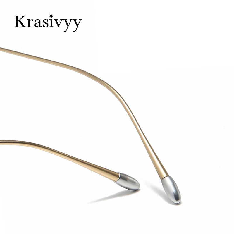 Krasivyy Men's Semi Rim Round Titanium Eyeglasses K5921 Semi Rim Krasivyy