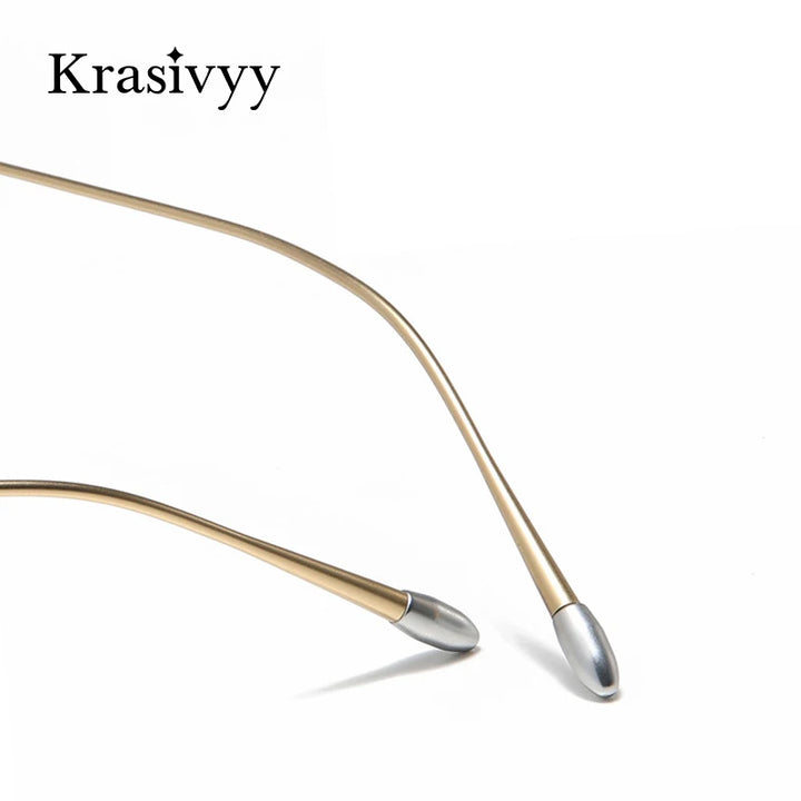 Krasivyy Men's Semi Rim Round Titanium Eyeglasses K5921 Semi Rim Krasivyy