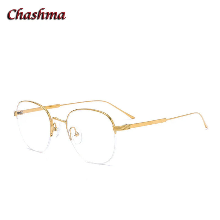 Chashma Ochki Women's Semi Rim Oval Titanium Eyeglasses 310164