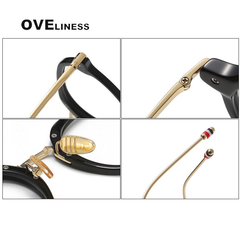 Oveliness Unisex Full Rim Polygon Acetate Titanium Eyeglasses Tbx421 Full Rim Oveliness
