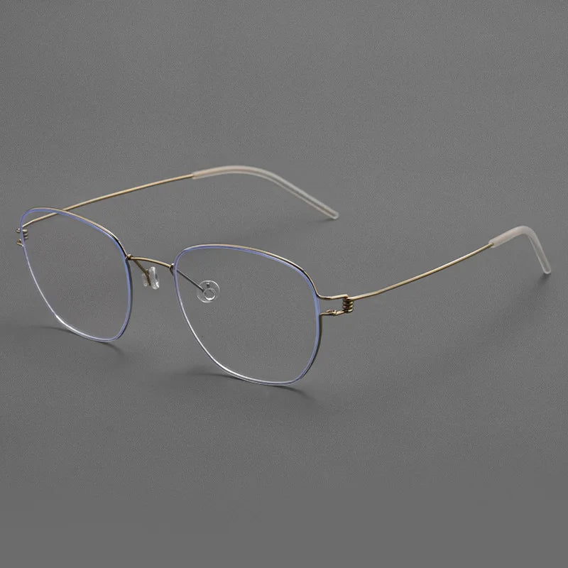 Momoja Women's Full Rim Polygon Screwless Titanium Eyeglasses 70166