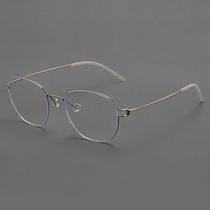 Momoja Women's Full Rim Polygon Screwless Titanium Eyeglasses 70166