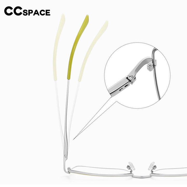 CCspace Unisex Full Rim Square Spring Hinge Alloy Eyeglasses 56270 Full Rim CCspace