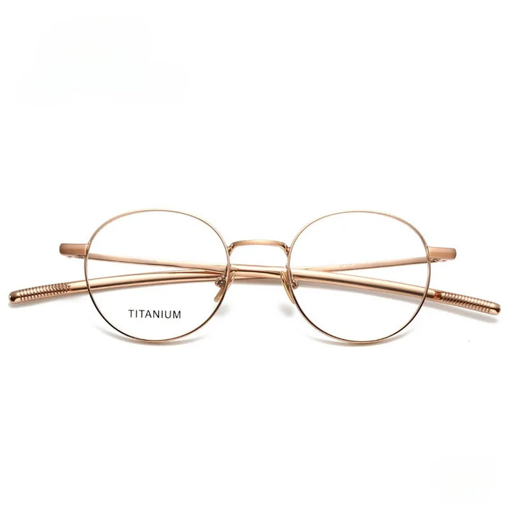 Hewei Unisex Full Rim Round Titanium Eyeglasses 07017