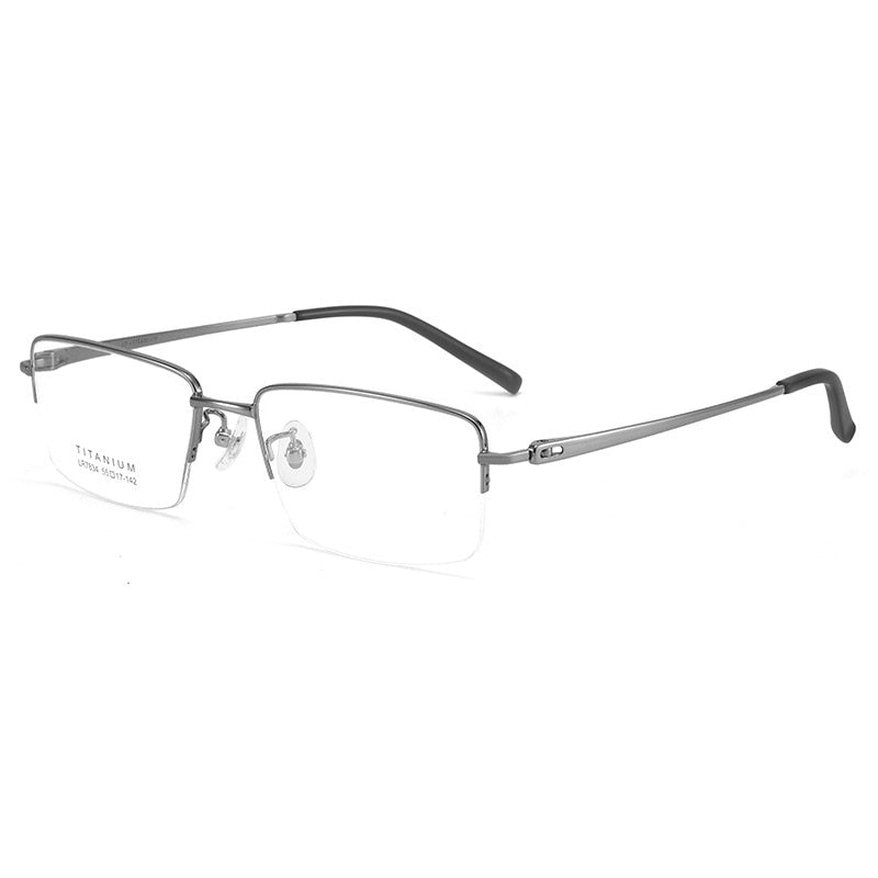 Bclear Unisex Semi Rim Square Titanium Eyeglasses Lb7834 Semi Rim Bclear Gray  