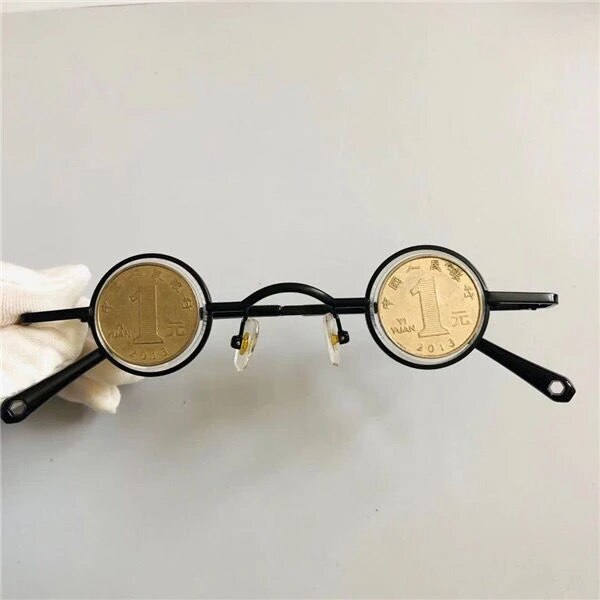 Cubojue Unisex Full Rim Small Round Alloy Myopic Reading Glasses Reading Glasses Cubojue 30mm black 0