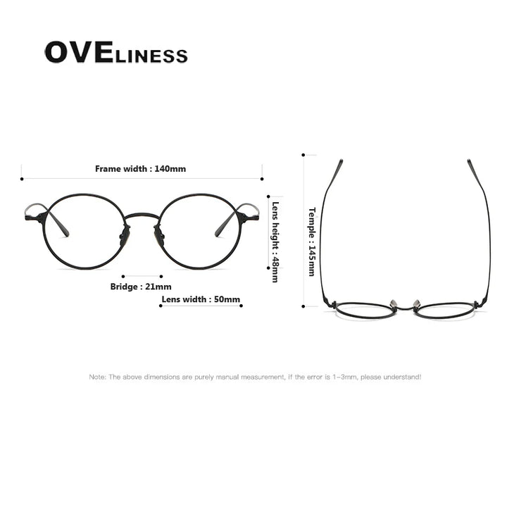 Oveliness Unisex Full Rim Round Titanium Eyeglasses C106 Full Rim Oveliness   