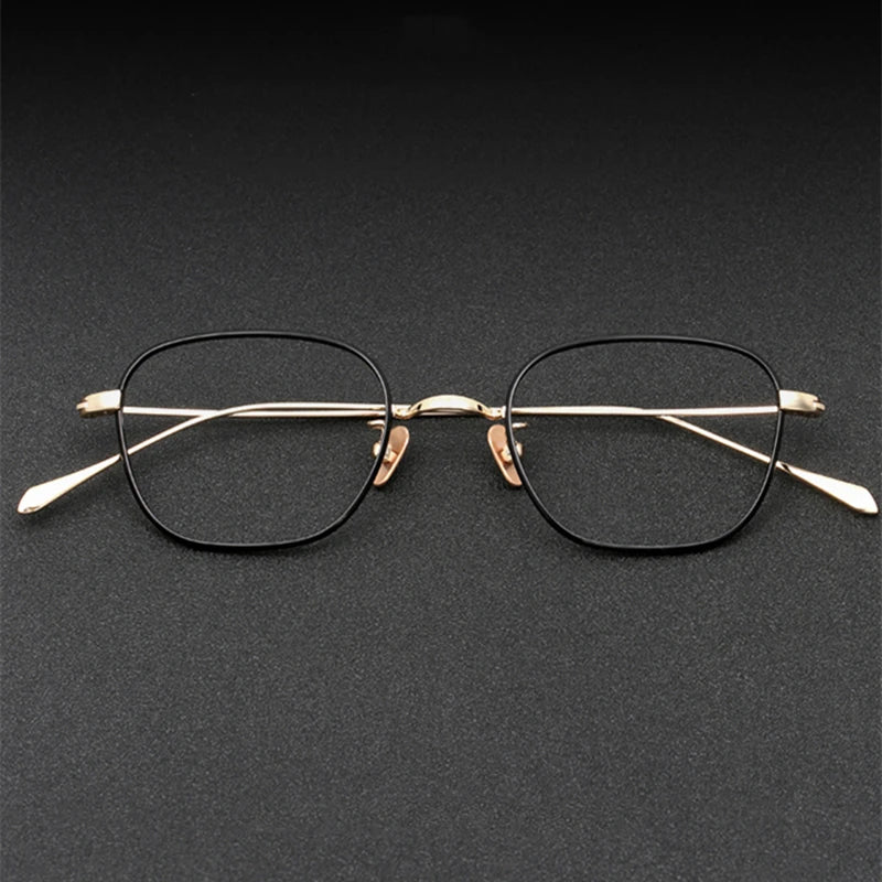 Black Mask Unisex Full Rim Square Titanium Eyeglasses 199gms Full Rim Black Mask