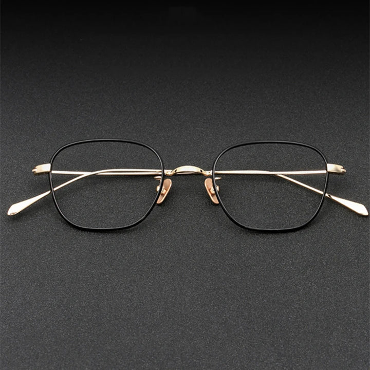 Black Mask Unisex Full Rim Square Titanium Eyeglasses 199gms Full Rim Black Mask