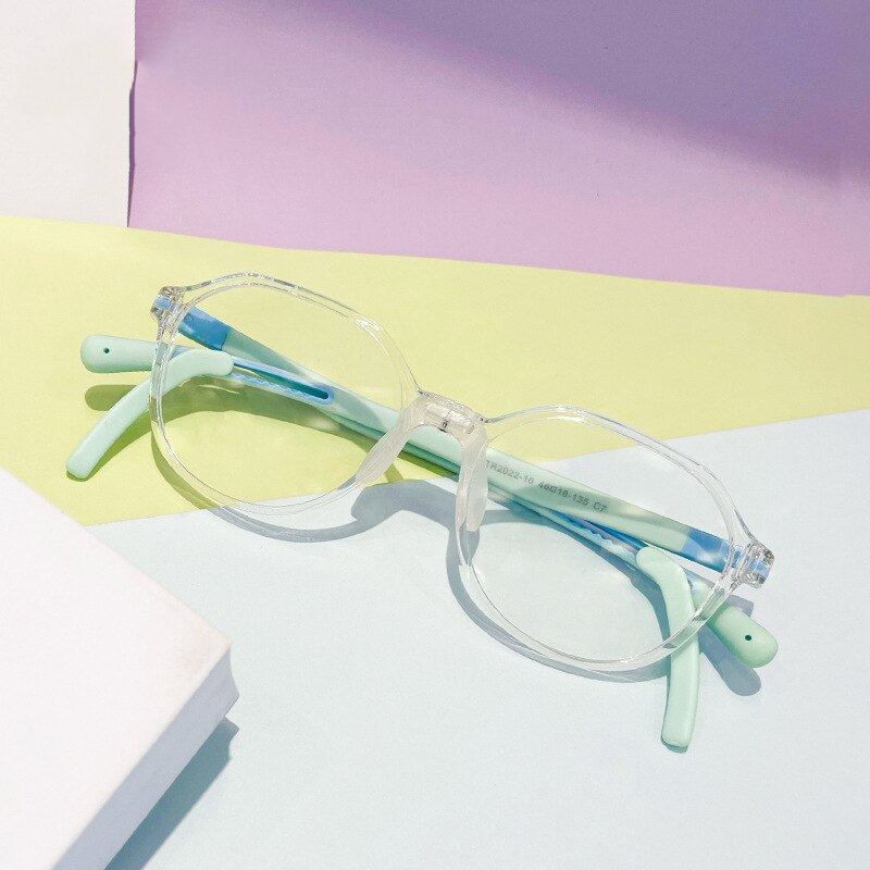 CCspace Unisex Youth Full RIm Square PC Plastic Eyeglasses 56565 Full Rim CCspace C7Clear