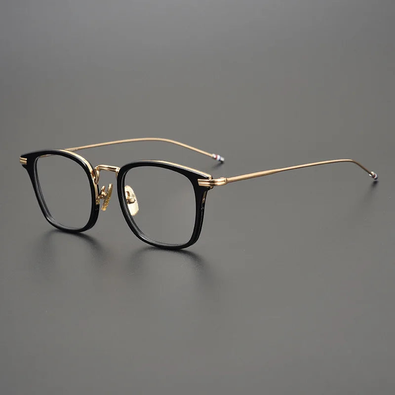 Black Mask Unisex Full Rim Square Alloy Acetate Eyeglasses 905 Full Rim Black Mask