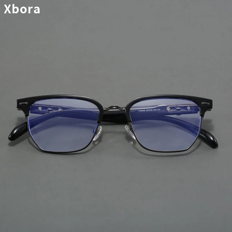 Xbora Unisex Full Rim Irregular Square Ultem Alloy Eyeglasses15659