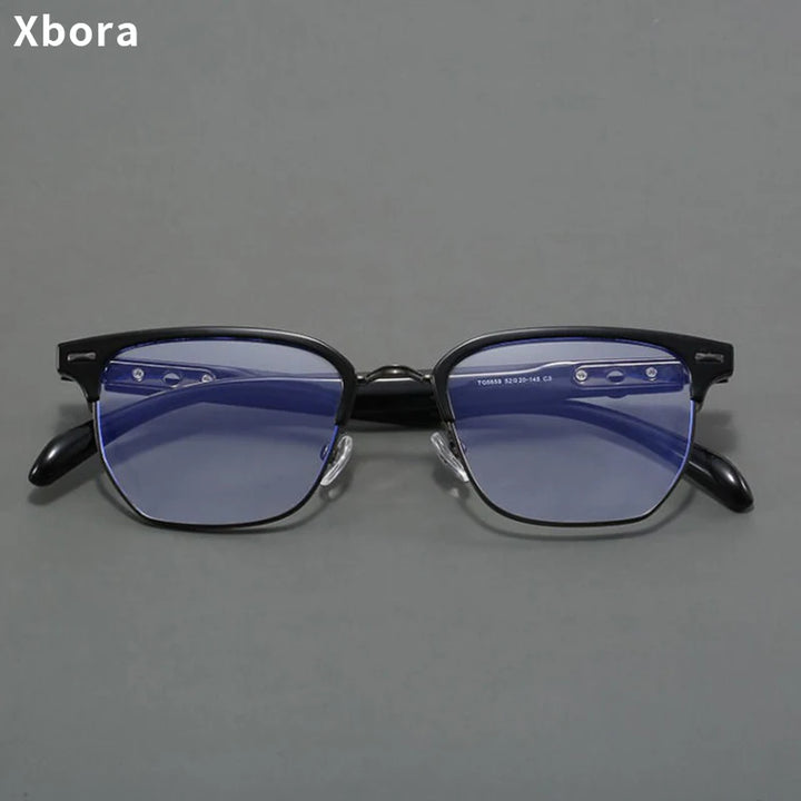 Xbora Unisex Full Rim Irregular Square Ultem Alloy Eyeglasses15659