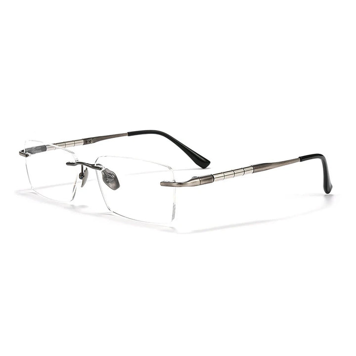 Xbora Unisex Rimless Square Titanium Eyeglasses 79037