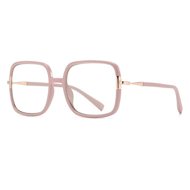 CCspace Unisex Full Rim Large Square Tr 90 Titanium Eyeglasses 56314 Full Rim CCspace Pink