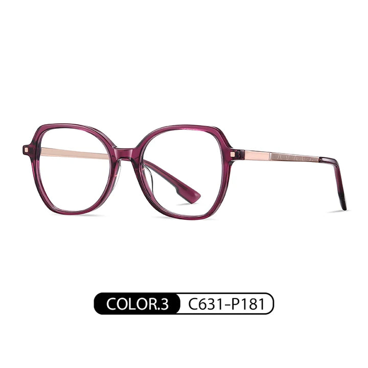 Gmei Women's Full Rim Square Acetate Alloy Eyeglasses 9225 Full Rim Gmei Optical C631-P181