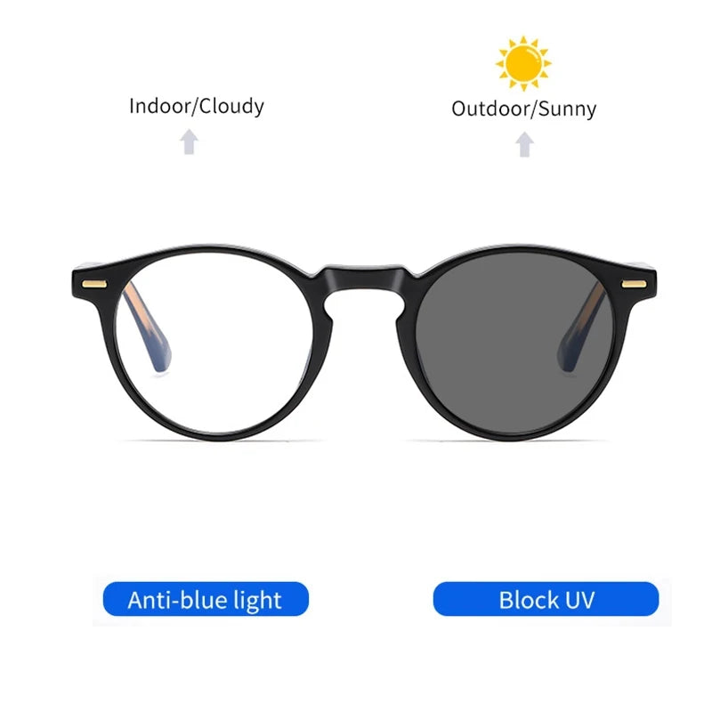 Kocolior Unisex Full Rim Round Tr 90 Acetate Hyperopic Reading Glasses 2083 Reading Glasses Kocolior