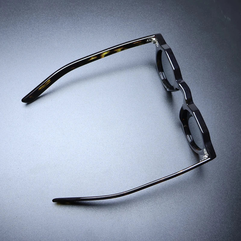 Gatenac Unisex Full Rim Flat Top Round Acetate Polarized Sunglasses M002 Sunglasses Gatenac