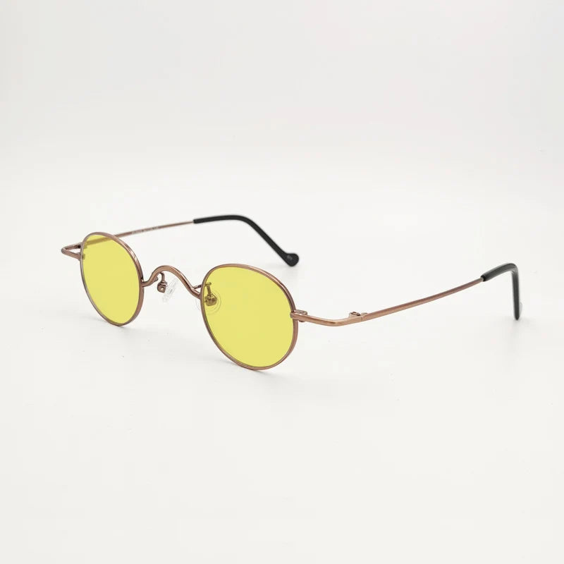 Yujo Unisex Full Rim Small Round Titanium Polarized Sunglasses 3629s Sunglasses Yujo