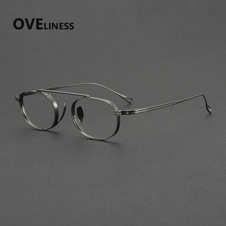 Oveliness Unisex Full Rim Square Double Bridge Titanium Eyeglasses 99504