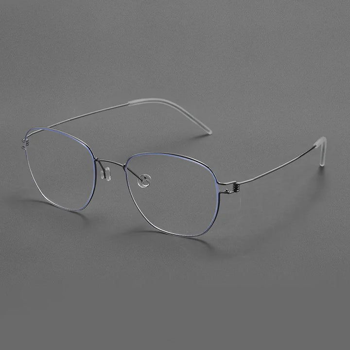 Momoja Women's Full Rim Polygon Screwless Titanium Eyeglasses 70166