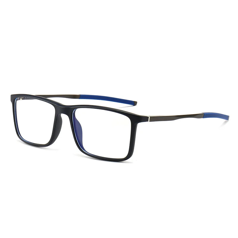 Kocolior Unisex Full Rim Square Tr 90 Aluminium Hyperopic Reading Glasses 5832 Reading Glasses Kocolior Blue 0