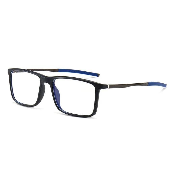 Kocolior Unisex Full Rim Square Tr 90 Aluminium Hyperopic Reading Glasses 5832 Reading Glasses Kocolior Blue 0