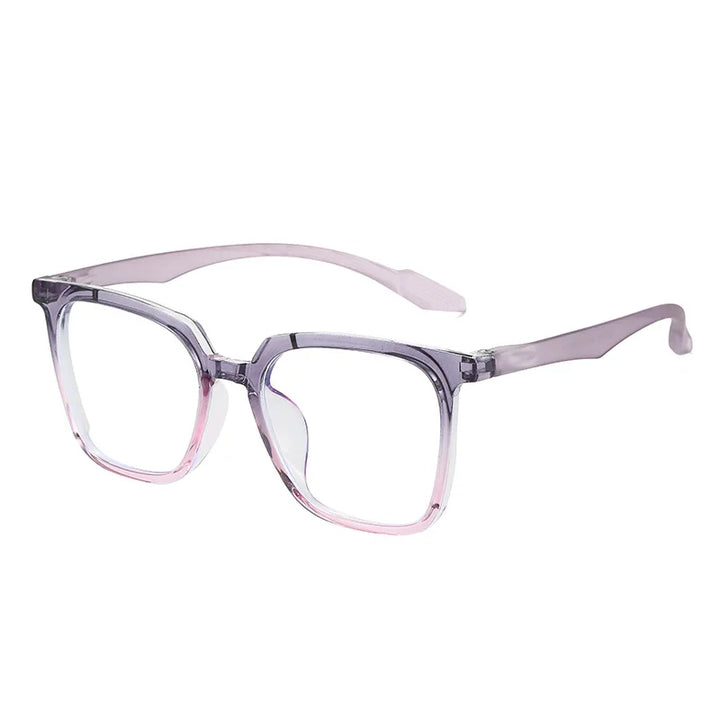 Kocolior Unisex Full Rim Large Square Acetate Hyperopic Reading Glasses 81013 Reading Glasses Kocolior Purple 0