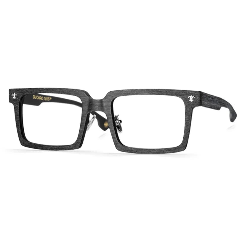 Hdcrafter Unisex Full Rim Big Square Wood Eyeglasses 10959 Full Rim Hdcrafter Eyeglasses