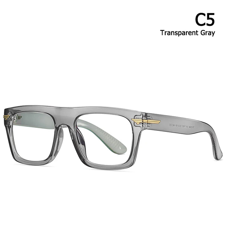 Hdcrafter Unisex Full Rim Square Tr 90 Acetate Eyeglasses 3394 Full Rim Hdcrafter Eyeglasses C5-Transparent Gray