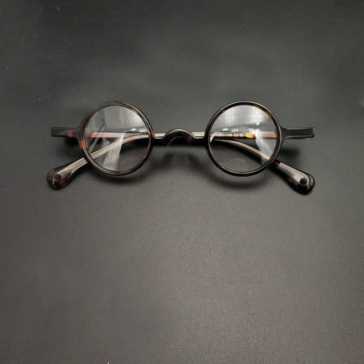 Yujo Unisex Full Rim Small Round Acetate Fiber Eyeglasses 3134 Full Rim Yujo