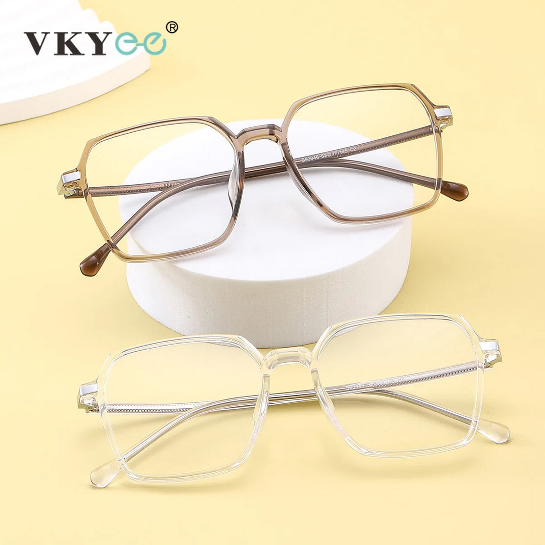 Vicky Women's Full Rim Polygon Square Tr 90 Alloy Reading Glasses 630461