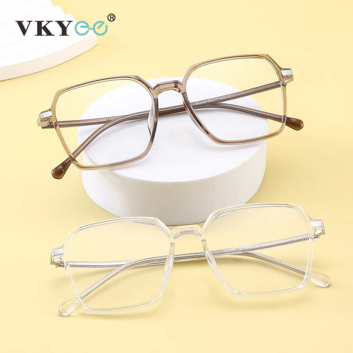 Vicky Women's Full Rim Polygon Square Tr 90 Alloy Reading Glasses 630461